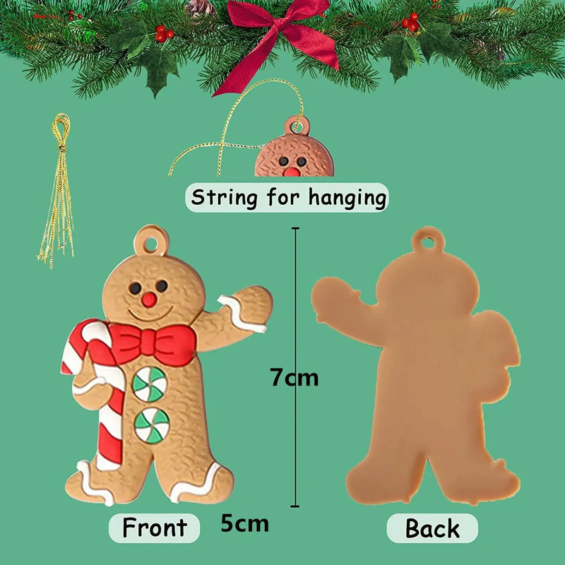 12PCS Christmas Tree Decorations Gingerbread Man Ornaments by salelink.co.nz