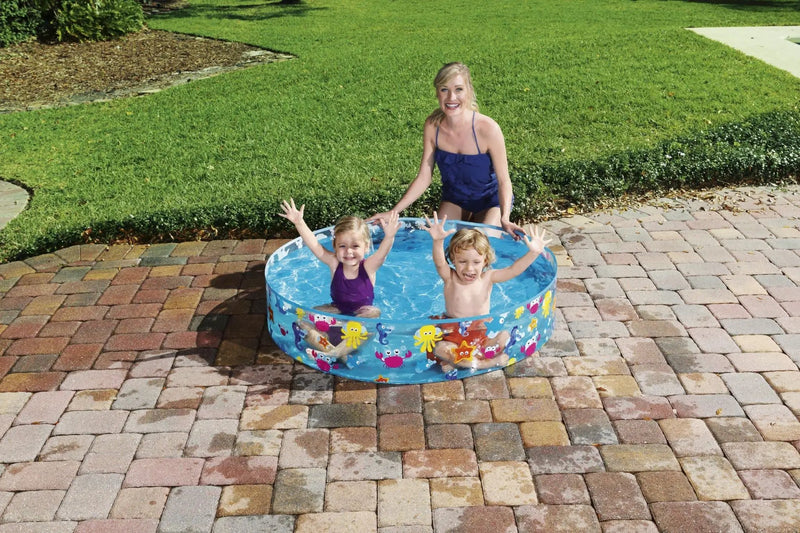 Bestway 1.22m x 25cm Kids Above Ground Pool Sea Life Design Portable by salelink.co.nz