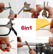 6 in 1 Multi Function Stainless Steel Utility Key Tool Knife Screwdeiver by salelink.co.nz