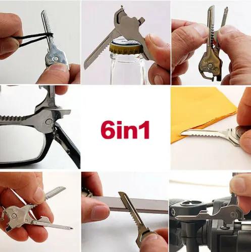 6 in 1 Multi Function Stainless Steel Utility Key Tool Knife Screwdeiver by salelink.co.nz