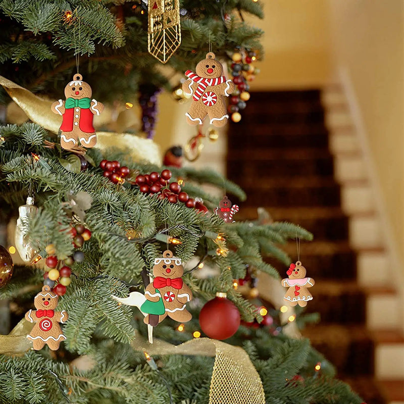 12PCS Christmas Tree Decorations Gingerbread Man Ornaments by salelink.co.nz