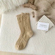 Thick Diamond-Shaped Wool Mid-Thigh Socks for Fall/Winter - Warm Cozy Leg Warmers by Mead's Supply & Equipment Outfitters limited