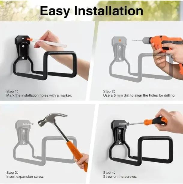 g8buynz 2 Pcs Metal Heavy Duty Hose Reel Hanger Wall Mounted 2 Pcs Metal Heavy Duty Hose Reel Hanger Wall Mounted