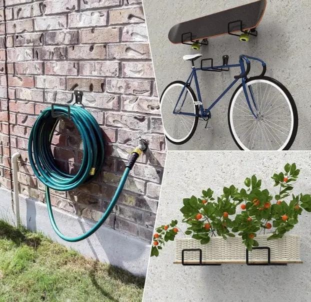 g8buynz 2 Pcs Metal Heavy Duty Hose Reel Hanger Wall Mounted 2 Pcs Metal Heavy Duty Hose Reel Hanger Wall Mounted