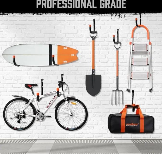 g8buynz 6Pcs Large Garage Storage Hooks Hanger for Ladder Bike Extension Cord Tool 6Pcs Large Garage Storage Hooks Hanger for Ladder Bike Extension Cord Tool