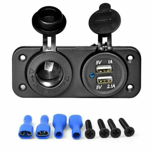 12V Car Cigarette Lighter Socket 2.1A Dual USB Charger Power Outlet by salelink.co.nz