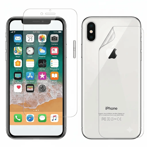 9eight5 Screen protector Hydrogel Screen Protector for iPhone X (Screen & Back) iPhone X Hydrogel Screen Protector 2 in 1 Shield