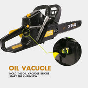 X-BULL 62cc Petrol Chainsaw 20"Bar E-Start Pruning Red Chain Saw 2 Stroke by salelink.co.nz