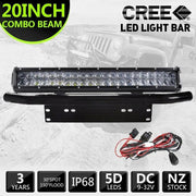10D 20inch 126W CREE LED Light Bar Spot Flood Combo + 23inch Black Number Plate by salelink.co.nz