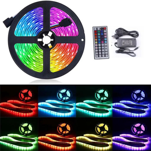 5M RGB 5050 SMD 12V Led Strip Light + Remote + Adapter by salelink.co.nz