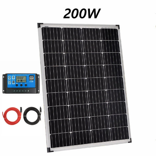 Solar Panel 200W + 30A CONTROLLER + 10m Cable by salelink.co.nz