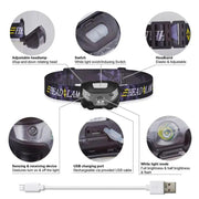 LED Head Torch Fishing Headlight Headlamp Motion Sensor by salelink.co.nz