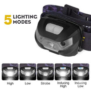 LED Head Torch Fishing Headlight Headlamp Motion Sensor by salelink.co.nz