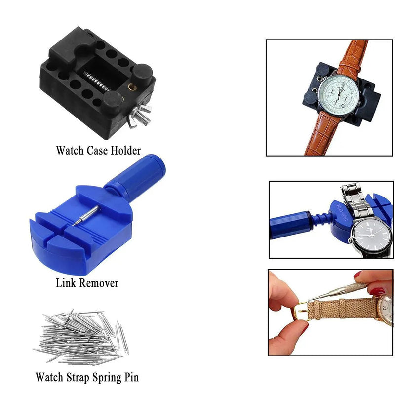 506pcs Watch Repair Tool Kit Back Case Opener Remover Spring Pin Bars Watchmaker by salelink.co.nz