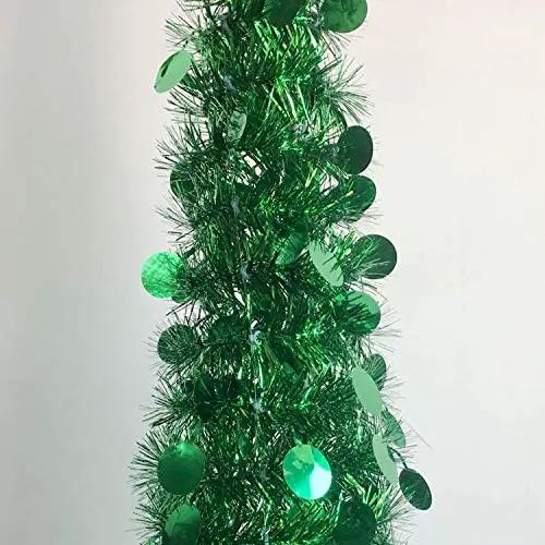 1.5M Collapsible Christmas Tinsel Tree Pop Up Artificial Xmas Tree by salelink.co.nz