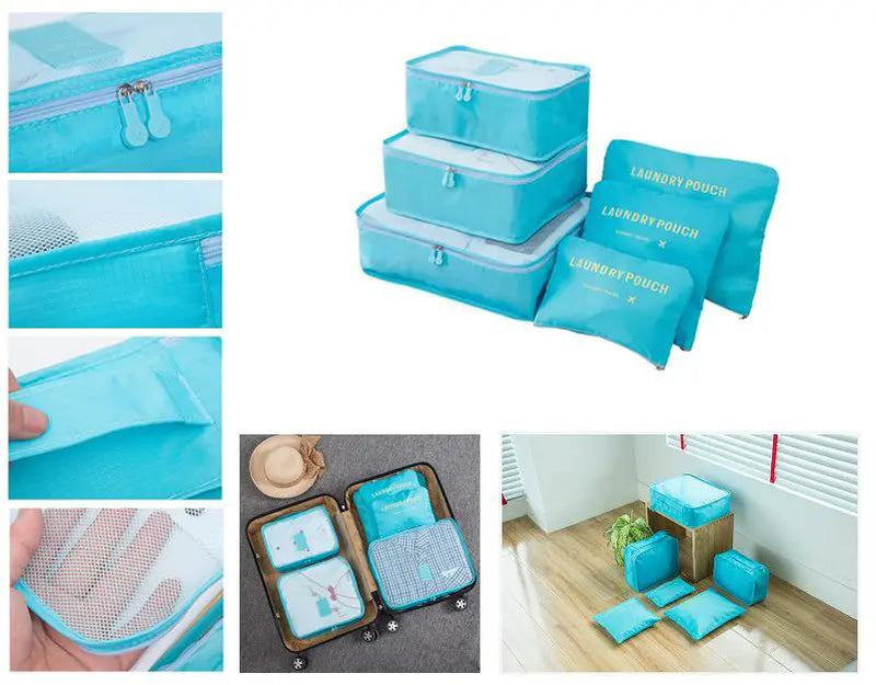 6Pcs Travel Storage Bag Set for Clothes Luggage Packing Cube Organizer Suitcase by dealonline.co.nz