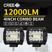 2x 4inch CREE LED Work Light Bar Spot Flood OffRoad Driving Reverse 4x4 Ford by salelink.co.nz