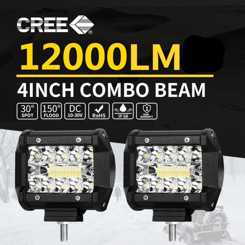 2x 4inch CREE LED Work Light Bar Spot Flood OffRoad Driving Reverse 4x4 Ford by salelink.co.nz