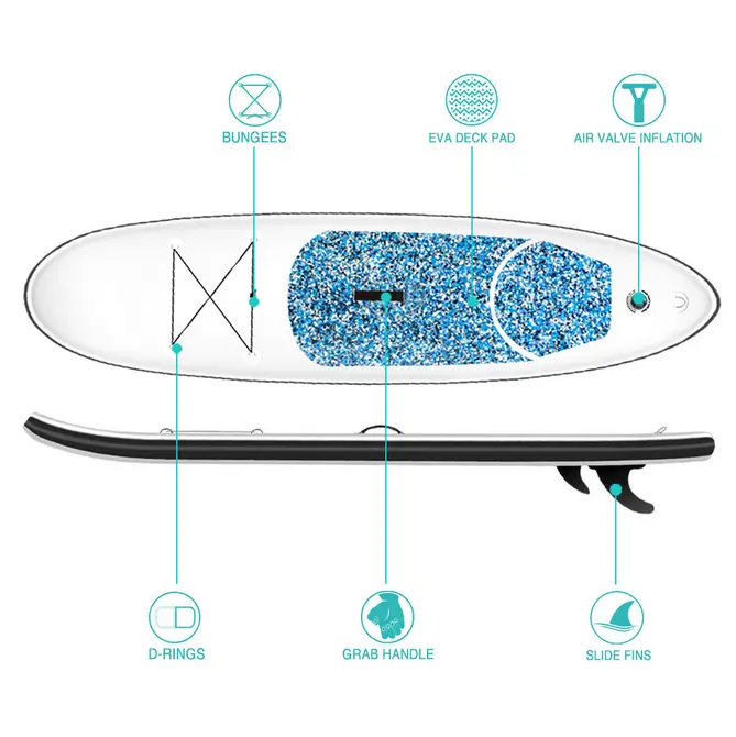10ft' Inflatable Stand Up Paddle Board Surfboard SUP by salelink.co.nz