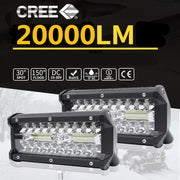 Pair 7inch Led Work Light Bar Spot Flood Offroad Driving 4wd 4x4 Reverse by salelink.co.nz