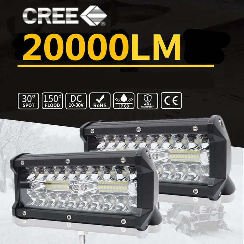 Pair 7inch Led Work Light Bar Spot Flood Offroad Driving 4wd 4x4 Reverse by salelink.co.nz