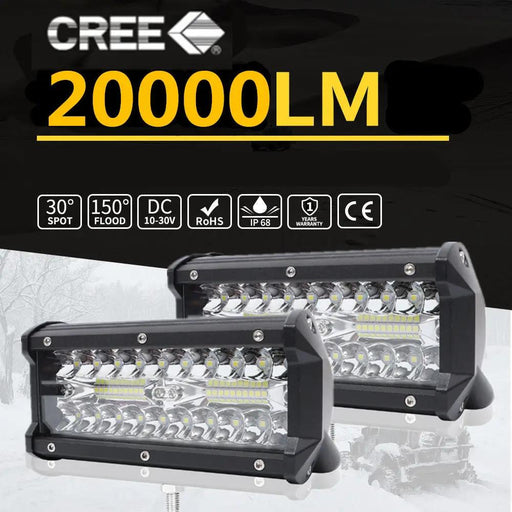 Pair 7inch Led Work Light Bar Spot Flood Offroad Driving 4wd 4x4 Reverse by salelink.co.nz