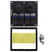4 Gang LED Rocker Switch Panel Circuit Breakers Charger Car 12V 24V by salelink.co.nz