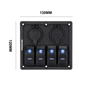 4 Gang LED Rocker Switch Panel Circuit Breakers Charger Car 12V 24V by salelink.co.nz
