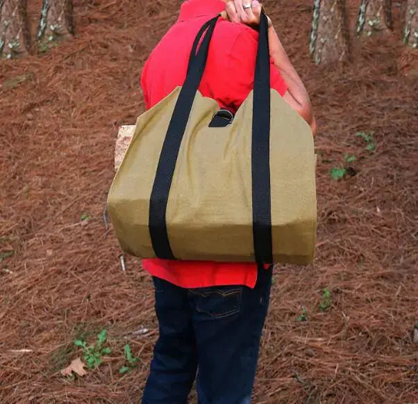 Outdoor Firewood Tote Bag - Durable 600D Oxford Canvas Storage Carrier for Camping & Home by Mead's Supply & Equipment Outfitters limited