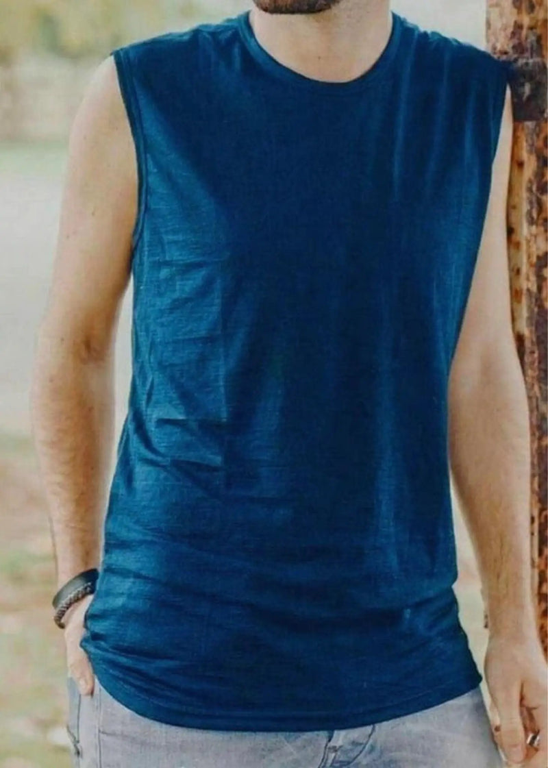 Men's Garage Tank Top - 100% Merino Wool, Gibraltar by Merino 365 NZ