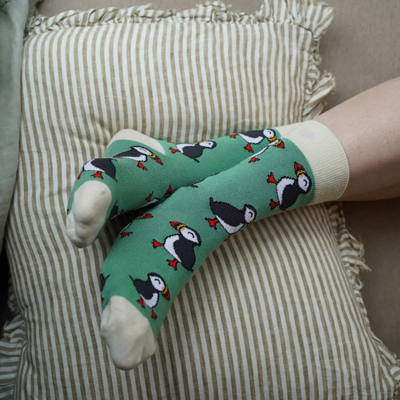 Barekind NZ Socks Save the Green Puffin Bamboo Socks Save the Green Puffin Bamboo Socks