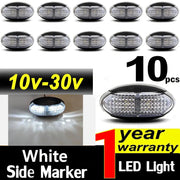 10 x Side Marker Lights White Trailer Truck by salelink.co.nz