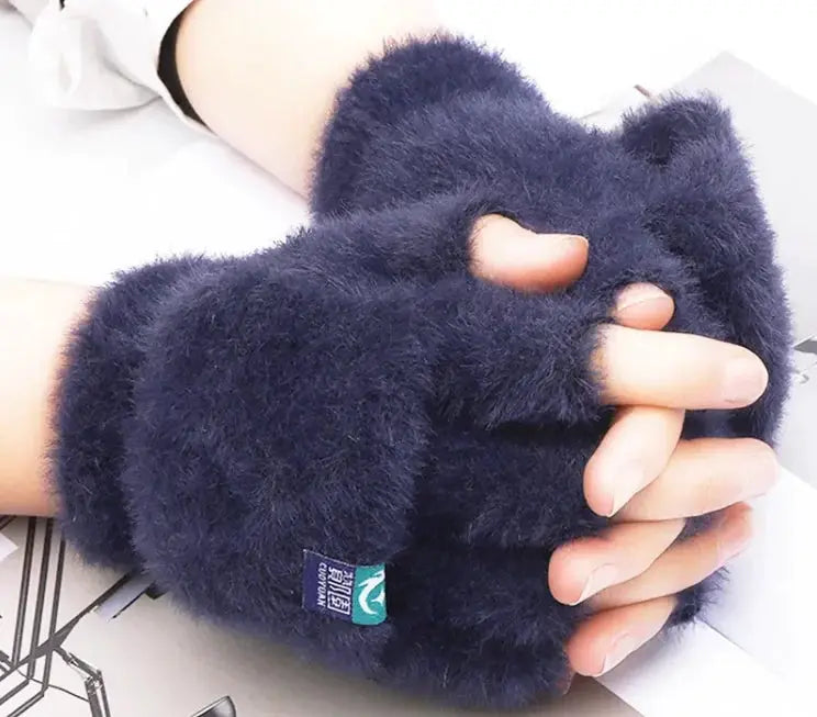 Women's Convertible Fingerless Gloves - Warm Fleece Flip Mittens | Winter Accessories by Mead's Supply & Equipment Outfitters limited