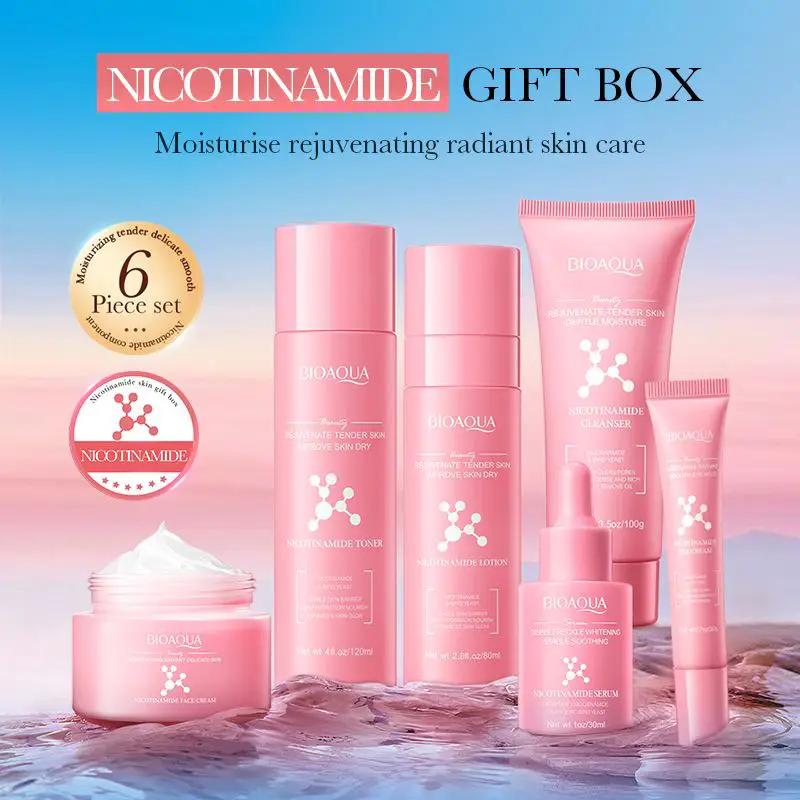 BIOAQUA Nicotinamide Moisturizing 6-piece Skin Care Set by Poppy Gifts