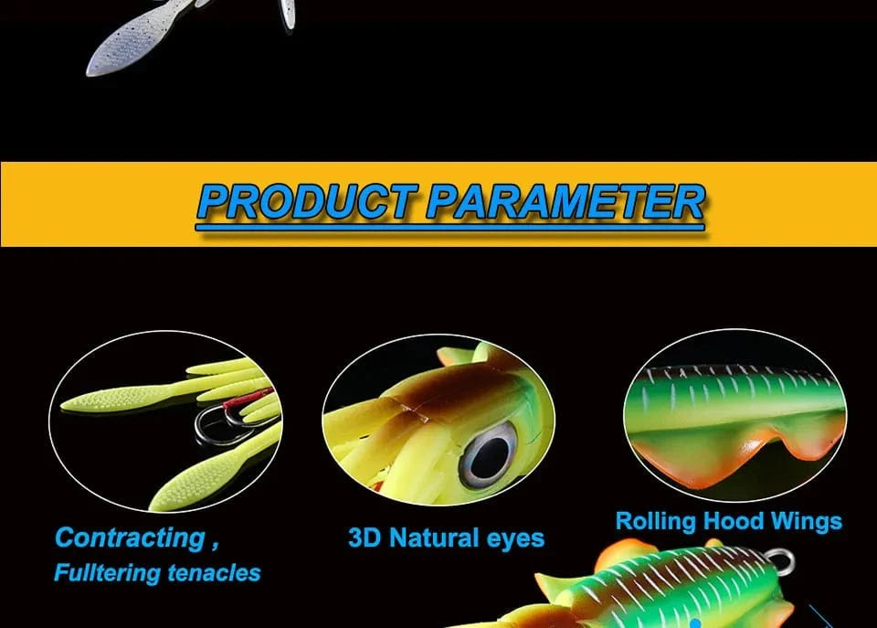 SUNMILE Fishing Soft Squid Lure 20g/60g/80g/100g/120g/150g Luminous/UV Squid Jig Fishing Lures For Sea Fishing Wobbler Bait - Action Outdoors Kiwi