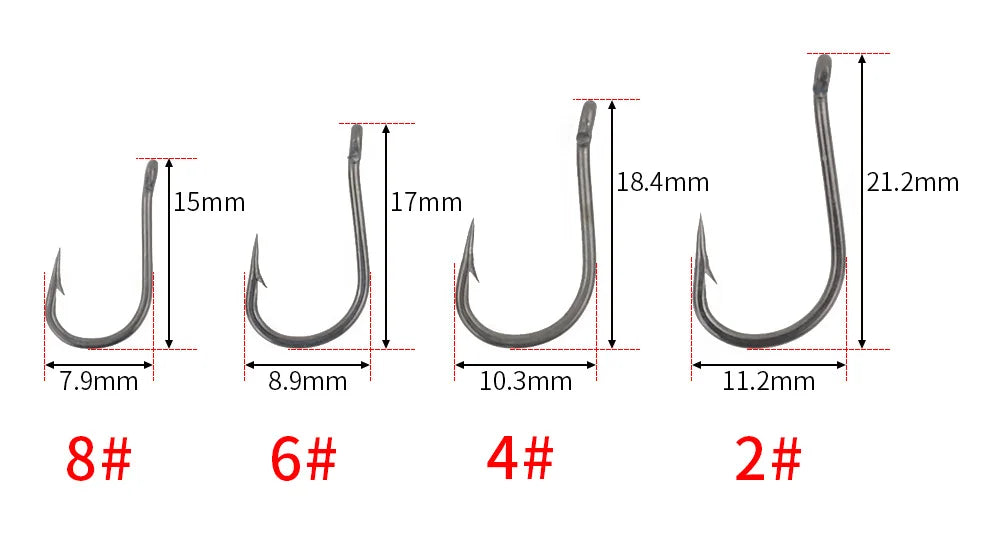 100pcs Coating High Carbon Stainless Steel Micro Barbed Fish Hook Carp Fishing Hooks 8009 Fishing Tool Accessories - Action Outdoors Kiwi