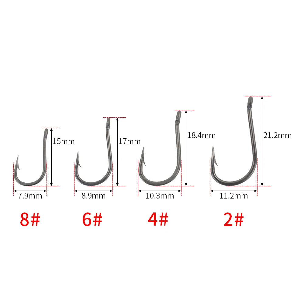 100pcs Coating High Carbon Stainless Steel Micro Barbed Fish Hook Carp Fishing Hooks 8009 Fishing Tool Accessories - Action Outdoors Kiwi