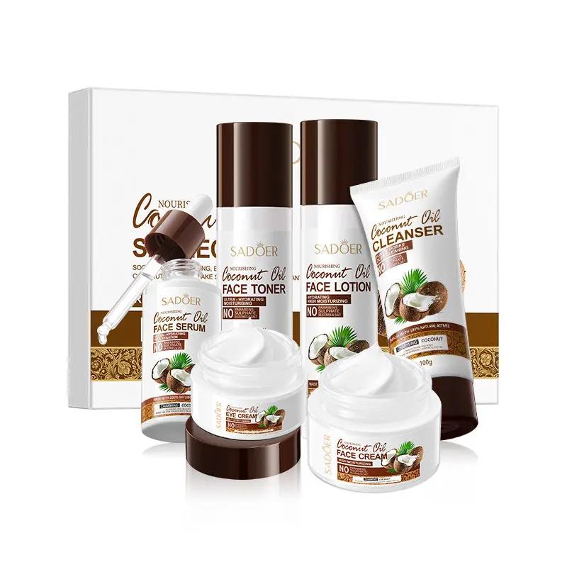 SADOER Moisturizing & Hydrating Coconut Oil 6-Piece Skin Care Set by Poppy Gifts