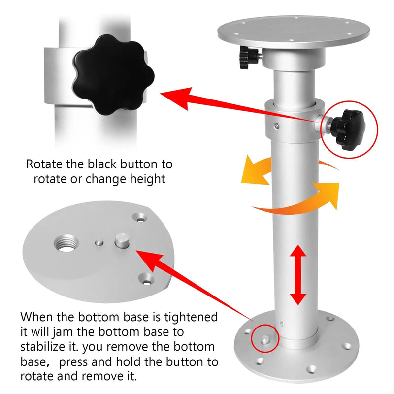 Table Pedestal Telescopic Leg for RV Marine Boat Caravan Motorhome by salelink.co.nz