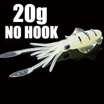 SUNMILE Fishing Soft Squid Lure 20g/60g/80g/100g/120g/150g Luminous/UV Squid Jig Fishing Lures For Sea Fishing Wobbler Bait - Action Outdoors Kiwi