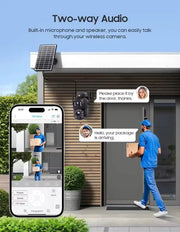 Dual camera 4G SIM SOLAR security camera wireless free batteries with 64GB card by Kiwi Grab