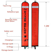 Dive Safety 120cm Surface Marker Buoy Pink by NZ Diver