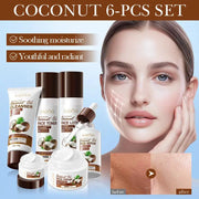 SADOER Moisturizing & Hydrating Coconut Oil 6-Piece Skin Care Set by Poppy Gifts