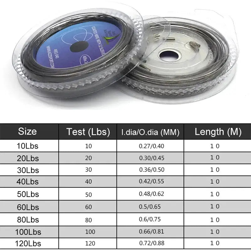 100lb Steel Wire Leader 10M 7 Strands by NZ Diver