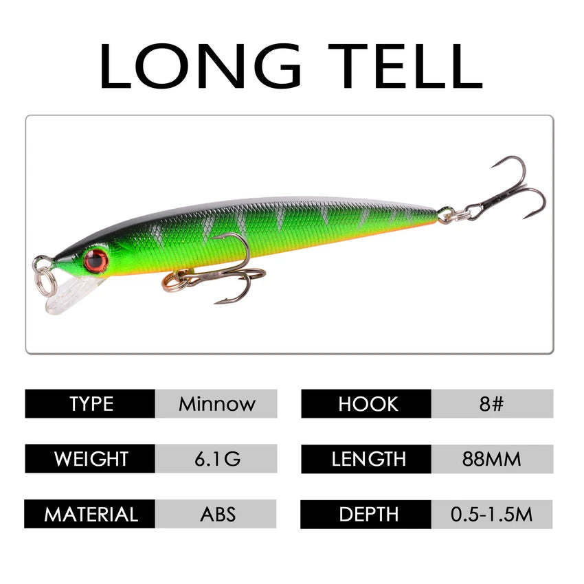 Aorace 1Pcs 14cm 21g Topwater wobbler 3D Eyes Fishing Lure Minnow Hard Bait 3 fish Hooks Crankbait Floating Fishing Tackle - Action Outdoors Kiwi