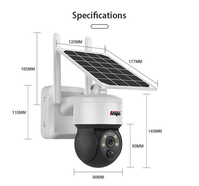 Kiwi Grab Kiwi Grab Anspo 4G SIM SOLAR security camera wireless free batteries and 64GB card White Anspo 4G SIM SOLAR security camera wireless free batteries and 64GB card White