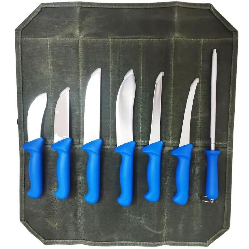 7-Piece Butcher's Knife Set — 5Cr15MoV Steel | Canvas Roll Bag Included by Mead's Supply & Equipment Outfitters limited
