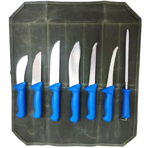 7-Piece Butcher's Knife Set — 5Cr15MoV Steel | Canvas Roll Bag Included by Mead's Supply & Equipment Outfitters limited