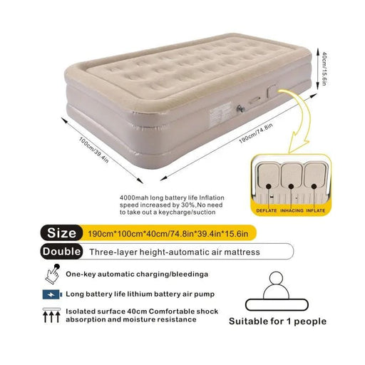 ECOTREK BED ECOTREK Inflatable Air Mattress 40cm High with Built-in Pump – Luxury Camping & Guest Air Bed (Single / Queen / King)LX9054 ECOTREK Inflatable Air Mattress 40cm High with Built-in Pump – Luxury Camping & Guest Air Bed (Single / Queen / King)LX9054