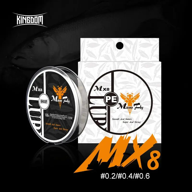 Desers Kingdom Micro Fly 100m 4 Strand Braided PE Japan Carp Fishing Line Set 0.12mm Kingdom Micro Fly 100m 4 Strand Braided PE Line 0.12mm